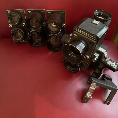Konica Koni Omegaflex Camera M TLR w 58mm 90mm 135mm 180mm Hexanon