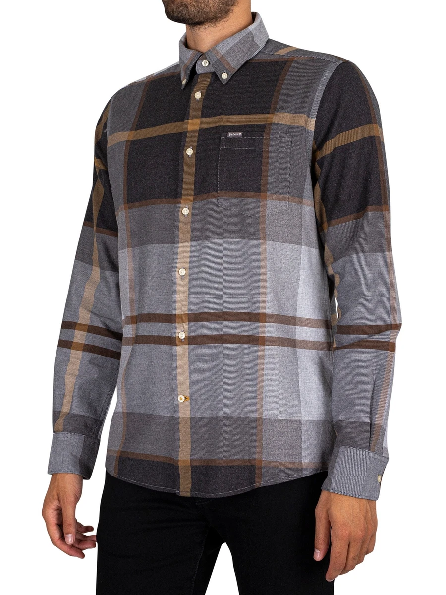Grey barbour sales shirt