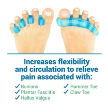 2 Pcs Toe Separator Pad Silicone Gel Pedicure for Foot Yoga, ONE SIZE FITS ALL