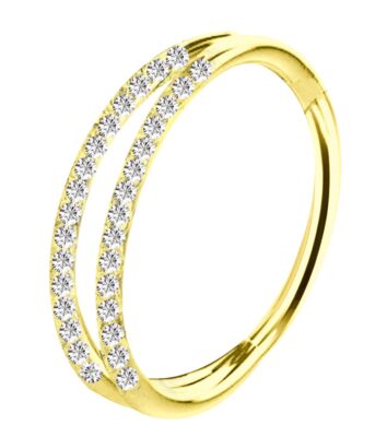 Kit Orecchino Perno Cristallo, Rettangolo Bucato Al Centro Zigrinato - Foto 3