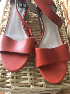 clarks orange wedges