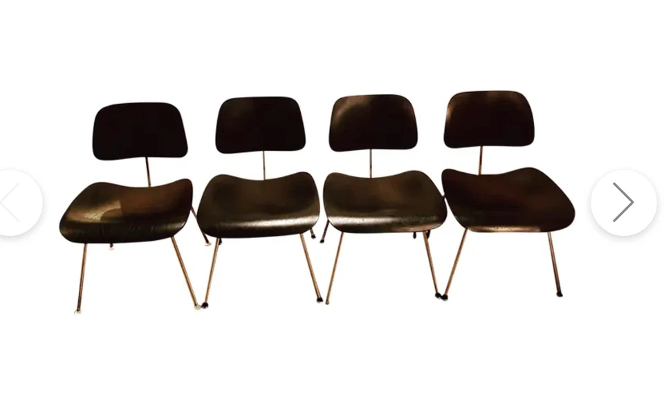 Sillas originales, vintage, años 70, Herman Miller, Eames, DCM, en negro (juego 4) Foto 4 de 4