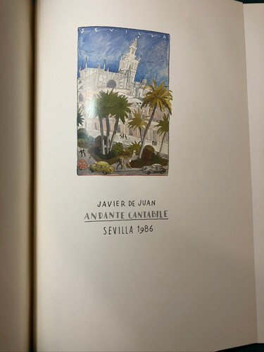 JAVIER DE JUAN ANDANTE CANTABILE - SEVILLA 1986- 30x40 cm dos toilé +3 CARTES - Picture 8 of 24