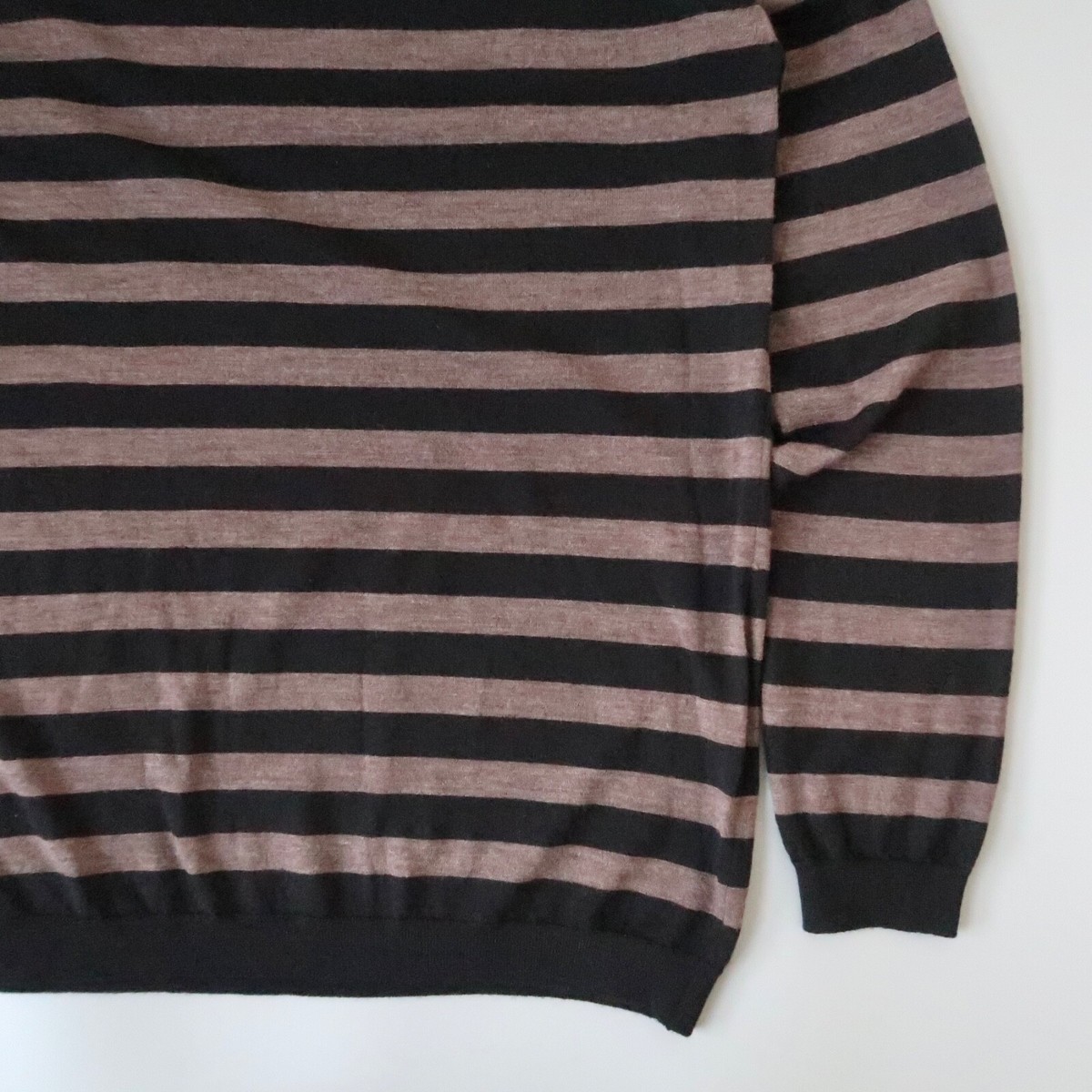17AW margaret howell × john smedley Margaret Howell x John Smedley striped fine merino wool sweater