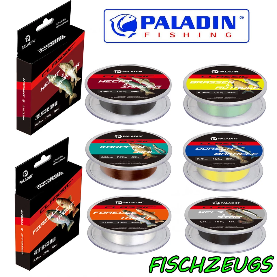 Angelschnur Monofil Forelle Hecht Zander Aal Karpfen Wels Stör Dorsch Rotauge