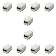 Pack of 10 HDMI Keystone Wall Plate Snap-In Jack Insert Coupler Female No Wiring