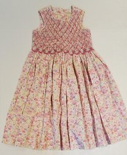 Copper Key Floral Smocked Easter Spring Dress Girls Size 5