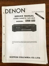 Denon DRM-600 Cassette Tape Correction' Service Manual Original