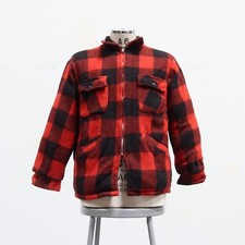 Vintage Wool Buffalo Check Hunting Jacket Mens Hunting Talon Zipper Made in USA