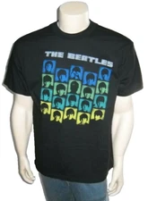 Y2K Retro BEATLES Band Black T SHIRT Uni Sex Adult Size Small