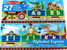 Alphabet Express Train 27 Piece Jigsaw Floor Puzzle 10' Ft By Melissa and Doug