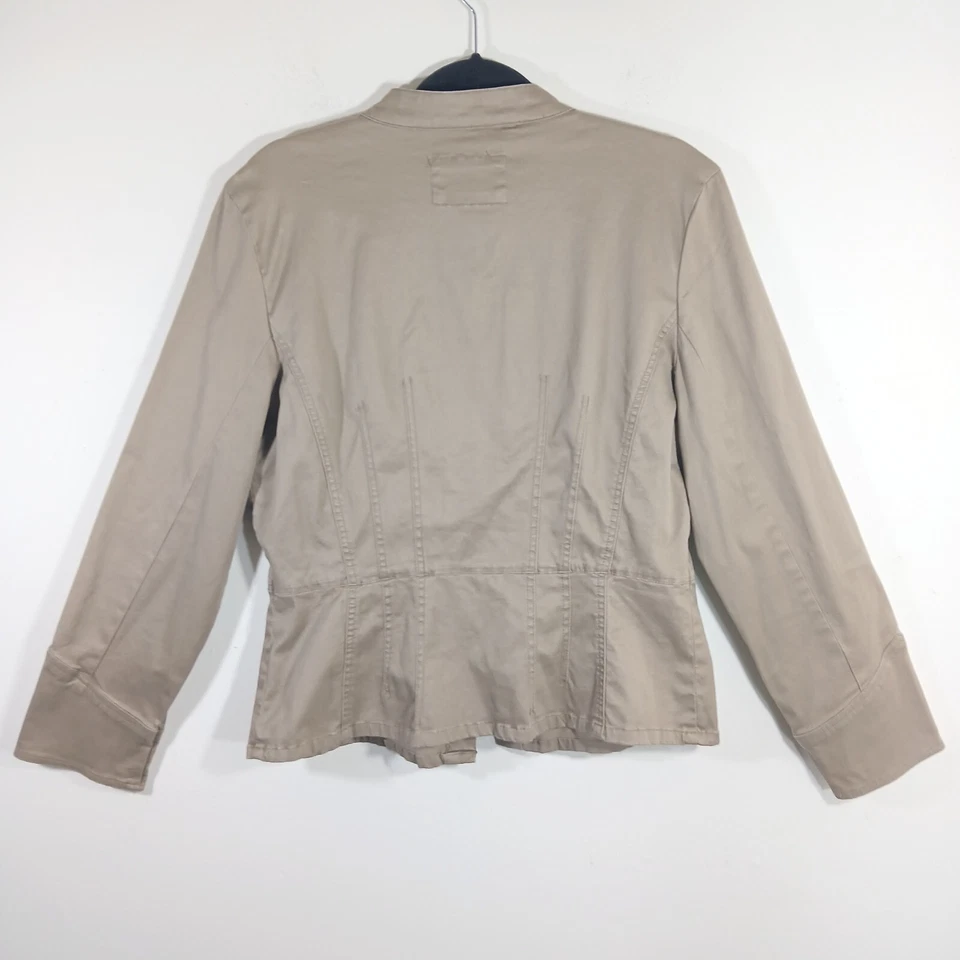 Chaqueta para mujer Live a Little estilo militar beige talla L botón delantero informal certificado de autenticidad Foto 2 de 4