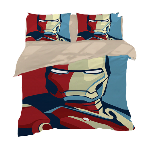 Iron Man Quilt Doona Duvet Cover Set Single King Single Double Queen King - Foto 3 di 5