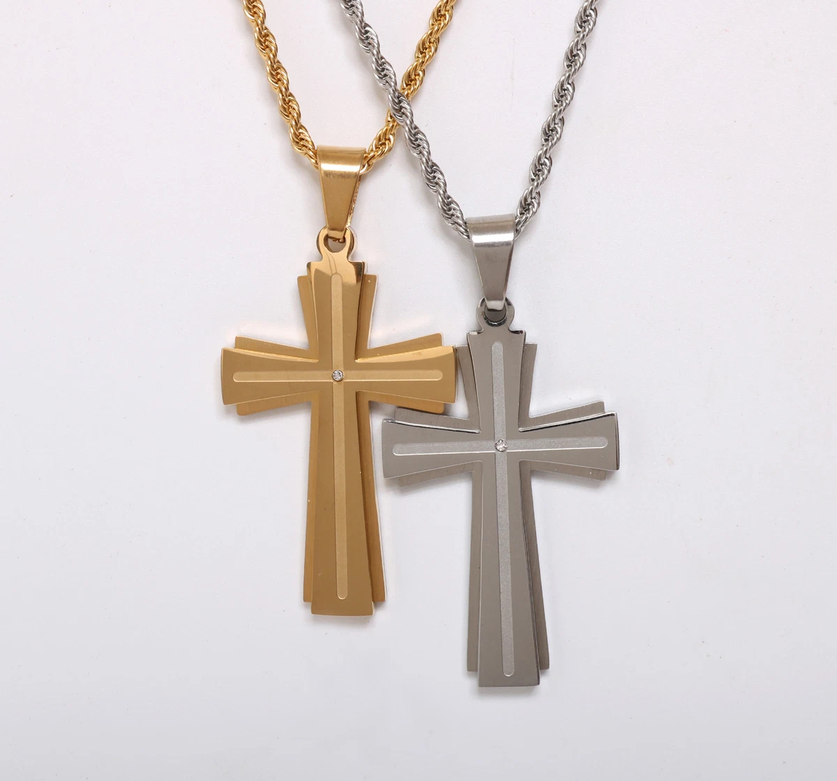 Baptism cross necklace for boy cheap