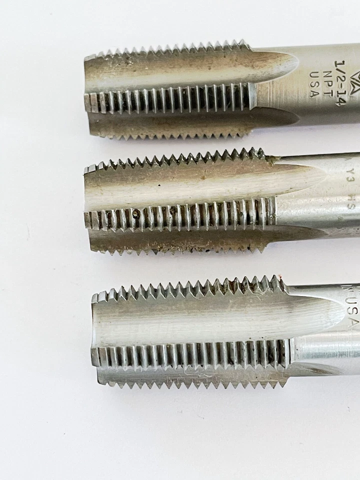 Lot of 3 Pipe Tap 1/2"-14 NPT Right Hand Threads Threadit TRW USA HSS - Image 2 of 4