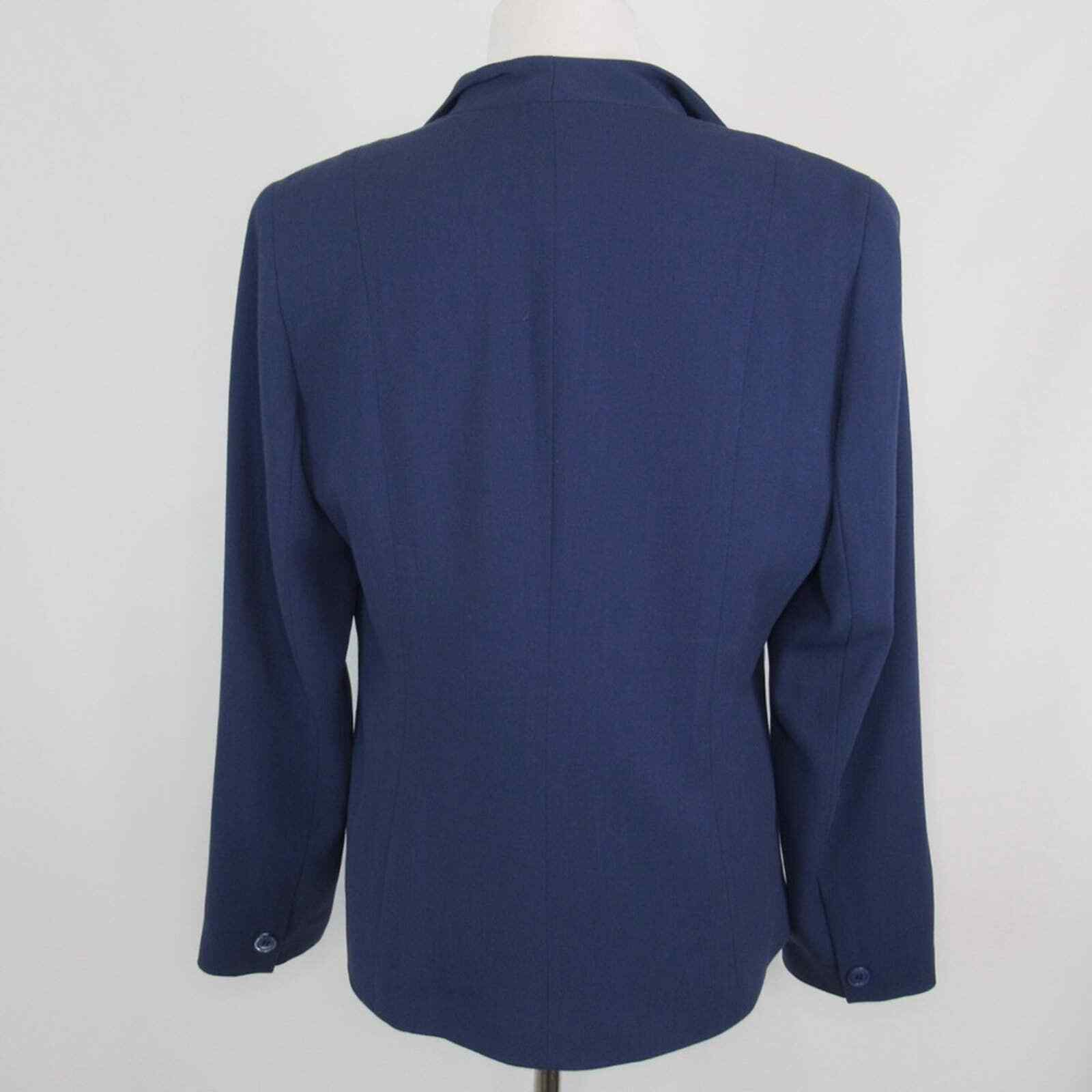 DONCASTER Navy Blue Wool Button Front Jacket Blaz… - image 3