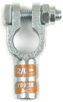 Lot of 2 Deka 05367 Negative Battery Terminal 2/0 Tin Plated