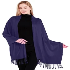 CJ Apparel Midnight Blue Solid Color Shawl Seconds Scarf Stole Wrap Pashmina NEW