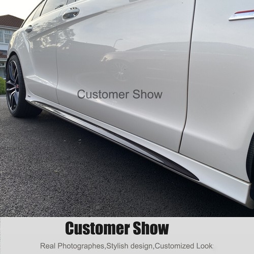 Real Carbon Side Skirts Lip Spoiler For 2014-2018 BENZ W218 CLS400 CLS550 CLS63 - Picture 6 of 12