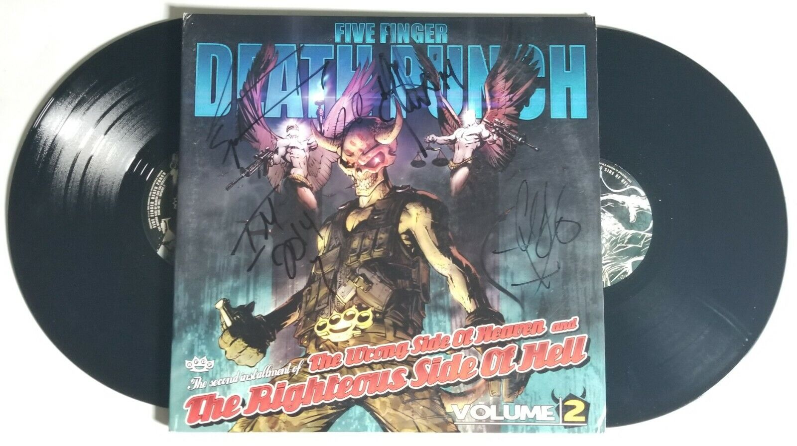 Five Finger Death Punch SIGNED Wrong Side Heaven Righteous Side