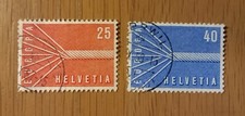 Complete Switzerland / Helvetia used stamp set: 1957 Europa