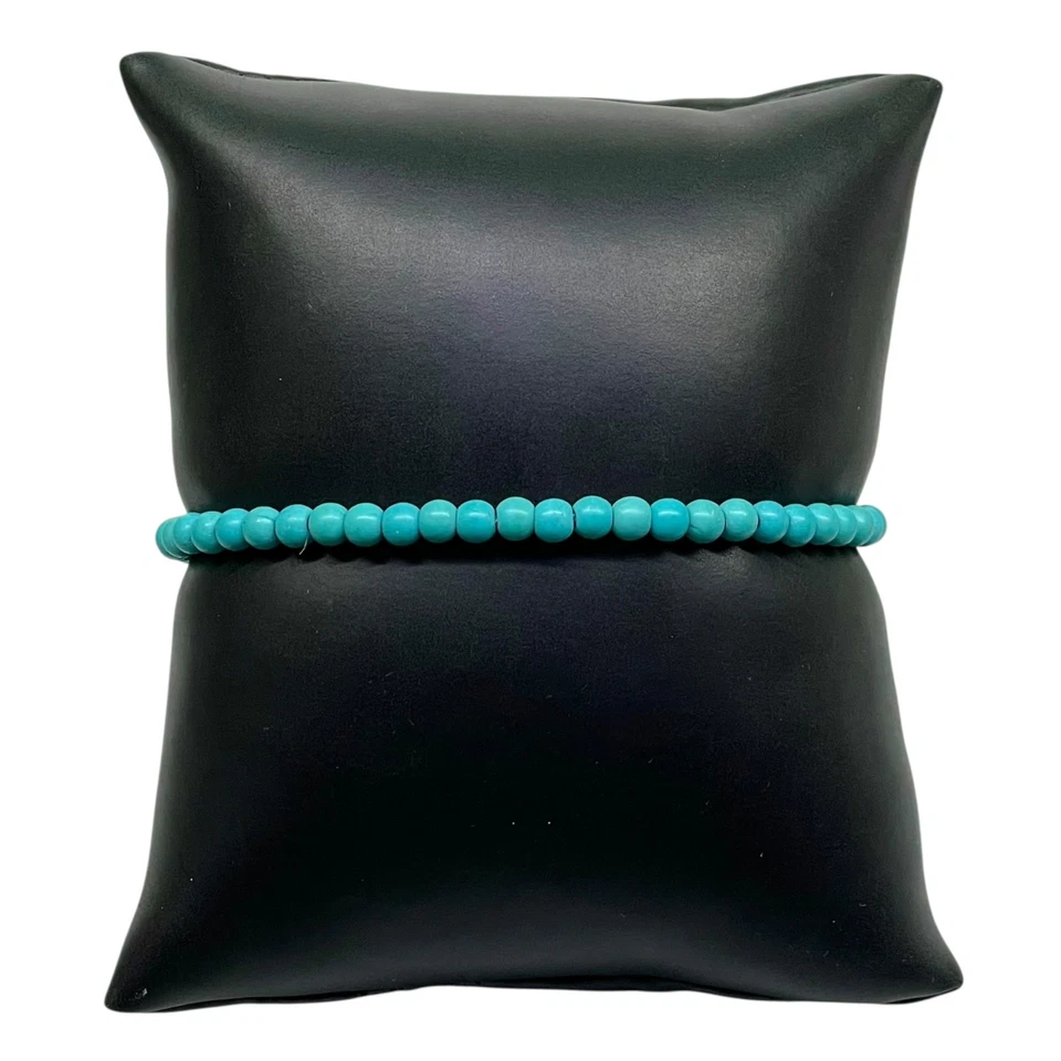 Handgemacht Verstellbar Türkis Armband 4mm Perlen Boho Design für Unisex - Bild 2 von 4