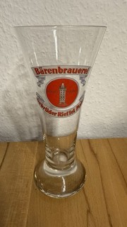 Sehr altes Weizenbier Glas Bärenbrauerei Mainz Gebr.Rieffel dickes Glas SEHR RAR