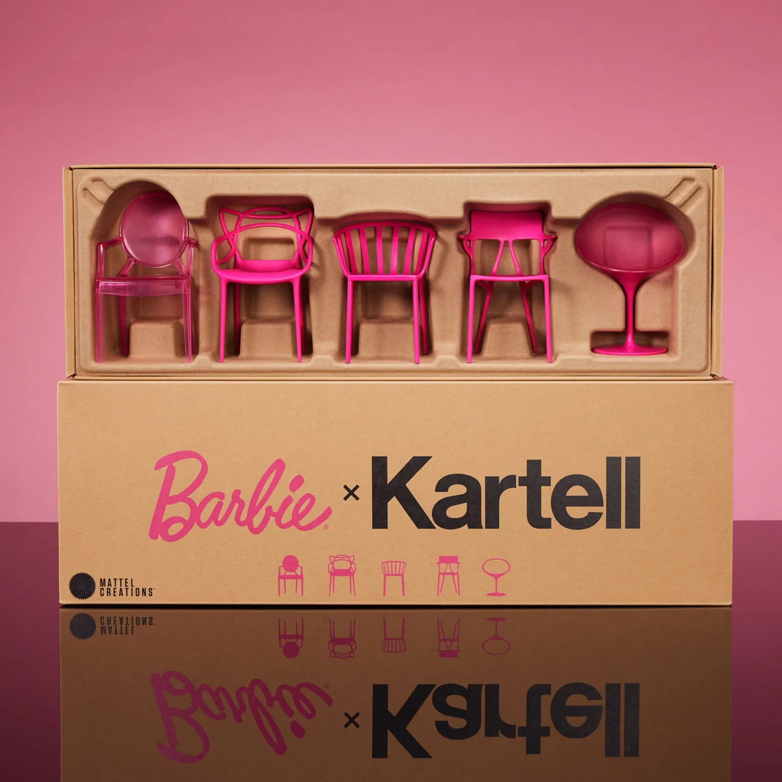 Barbie x Kartell 5 Piece Doll Sized Chair Set 2024 New NO SHIPPER