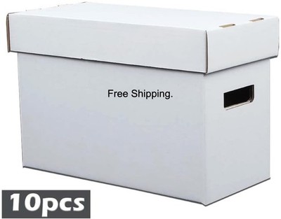 10Pcs Comic Books Storage Boxes Short Holds 150-175 Stackable Durable Archive.