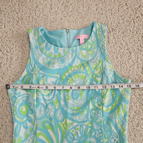 Lilly Pulitzer Seaspray Strick Jacquard Kent Kleid XS Drop Waist Blau Grün Preppy - Bild 3 von 9