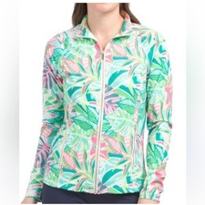Sigrid Olsen Tropical Golf Tennis Full Zip UPF 50 Jacket