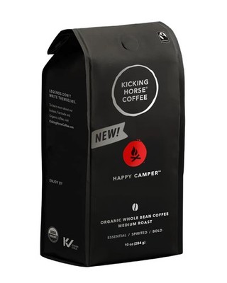 Happy Camper Whole Bean Coffee, 10 Ounce - Certified Organic, Fairtrade, Kosh...