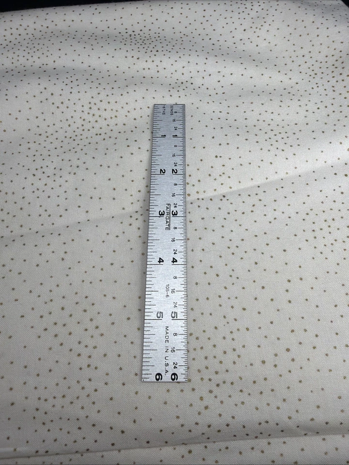 Laurel Burch Basics GOLD DOT on CREAM Metallic Cotton Fabric 5 Yards - Image 2 of 4