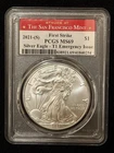 2021-S American Silver Eagle 🦅 PCGS MS 69 TYPE 1