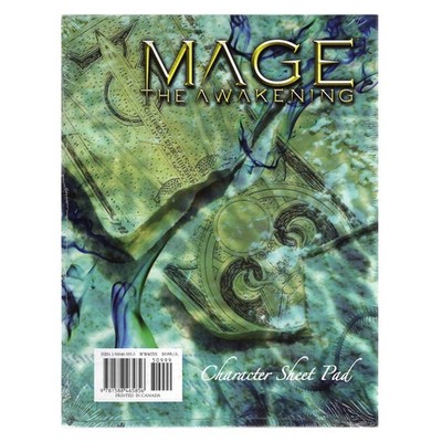 Mage: The Awakening Character Sheet Pad - World of Darkness White Wolf YHP