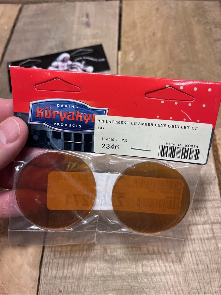 3 Kuryakyn - 2346 PARES LENTES Ámbar Parte # 2346 Se Adapta a Bala Grande Plateada LT NS111 Foto 4 de 4