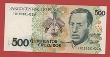 BRAZIL 500 CRUZEIROS   ( 1990 ) PICK # 230 UNC.