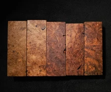 (×5) Stabilized Curly Maple Burl Blanks - Knife Scales/Pens (For Resin Hybrids)
