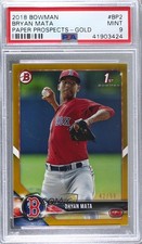 2018 Bowman Prospects Gold 42/50 Bryan Mata #BP2 PSA 9 MINT 4al