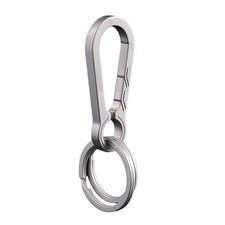 Titanium Key Chain with Stainless Steel Key Rings Carabiners Solid Keychain f...