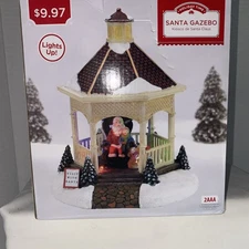 Santa Gazebo Holiday Time Visit With Santa Lights Up 6.5TX 5.5W