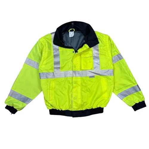 OccuNomix LUX-TJBJ High Visibility 4-Way Bomber Jacket neon yellow workwear L - product listing photo