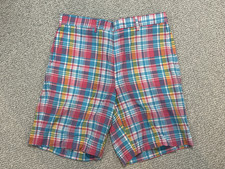J.Press Cotton Plaid Madras Shorts Multicolor_Made in USA_Men’s 34_Ivy Prep_Golf