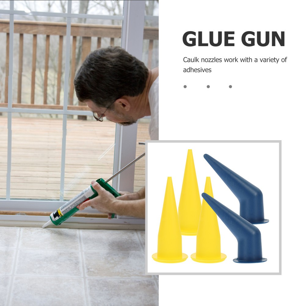 5 Pcs Reusable Caulking Nozzle Silicone Tools for Sealant Tips Extension