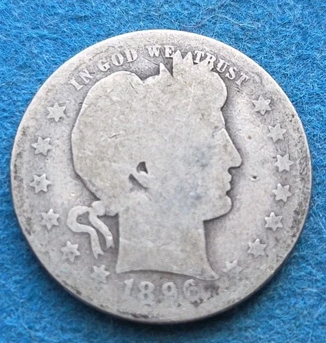 BETTER 1896-O Liberty Barber 90% Silver US Quarter -c