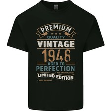 Camiseta Premium Vintage 77 Cumpleaños 1948 Hombre Algodón Ligero