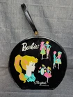 Vtg  Barbie Ponytail Round Black Hat Box Carrying Case Mattel 1962 READ