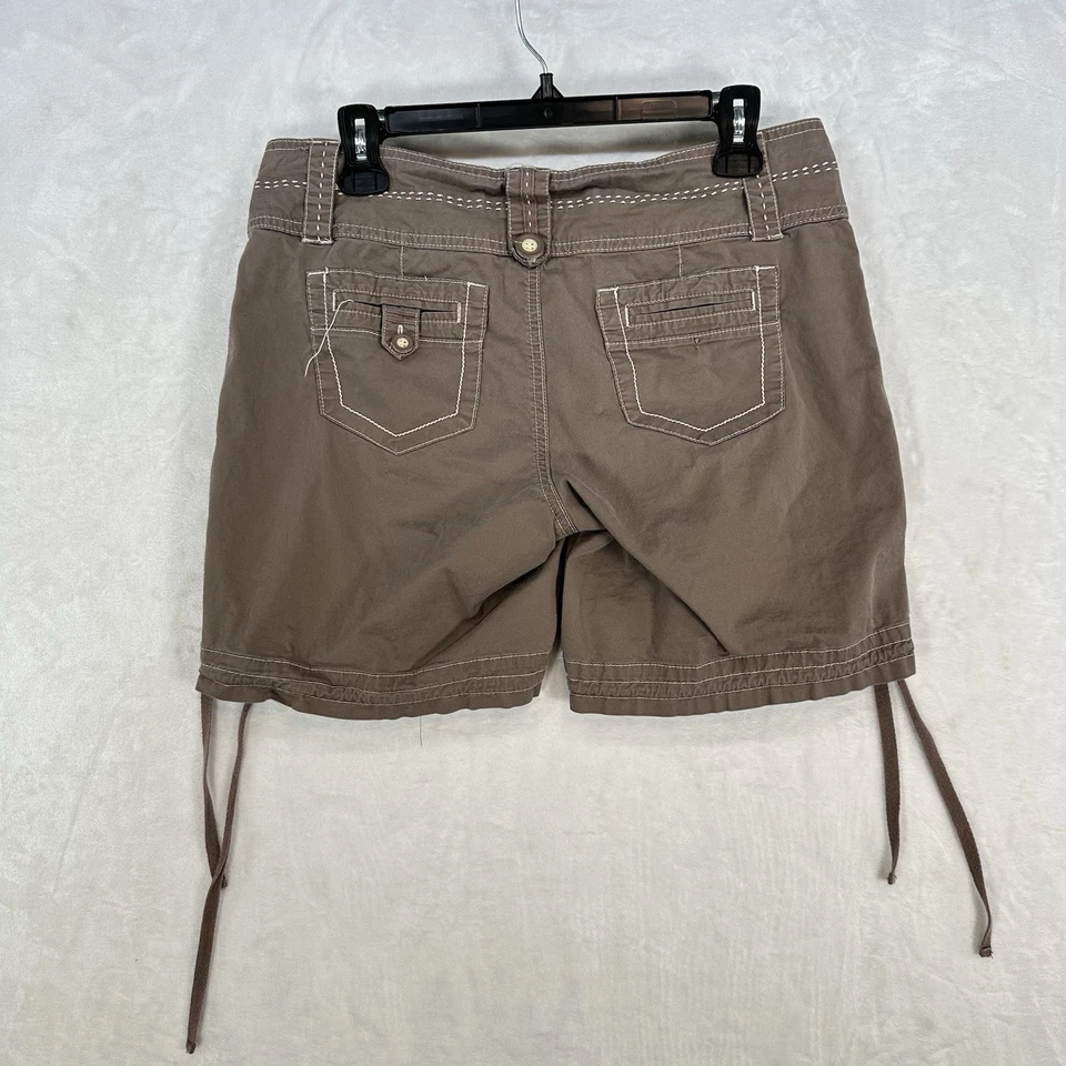 Pantalones Cortos Vintage Jolt Juniors 11 Taupe Lados de Corbata Y2K Gorpcore Tiro Bajo 32" Cintura Foto 3 de 4