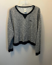 Women's PINK Victoria's Secret SweatShirt, Size L, Gray, Long Sleeve, Ex Con 