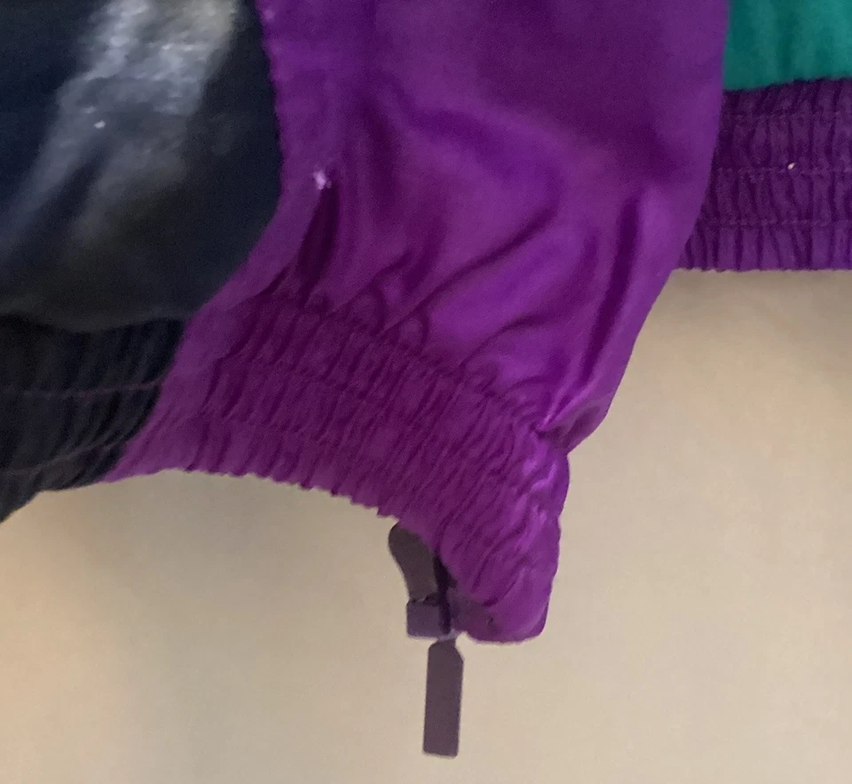 Vintage Nike Orange Tag Tracksuit Jacket & Pants Size Purple Green Black 80s 90s - Image 3 of 4